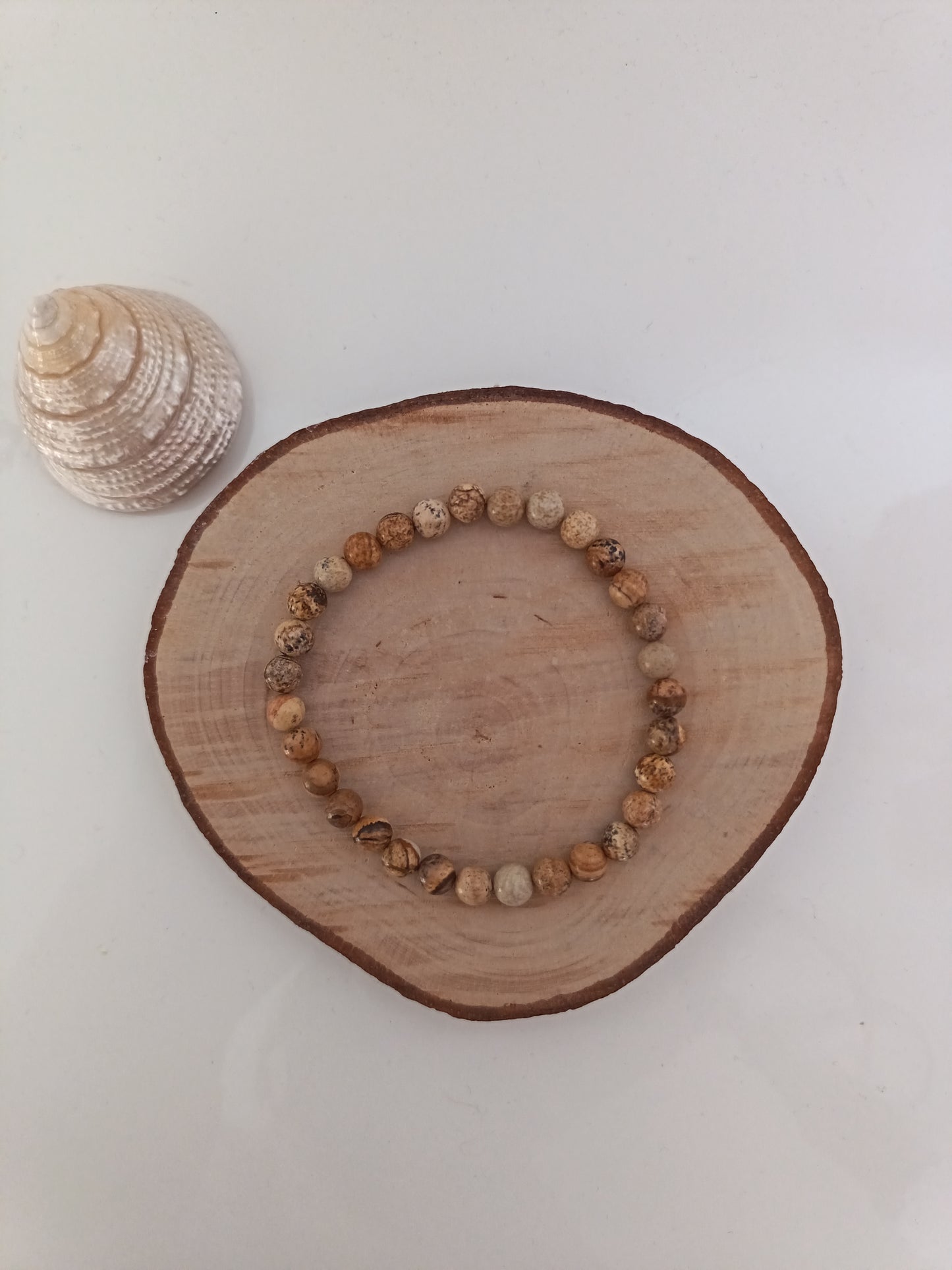 Bracelet Jaspe Paysage - Boules 06 mm