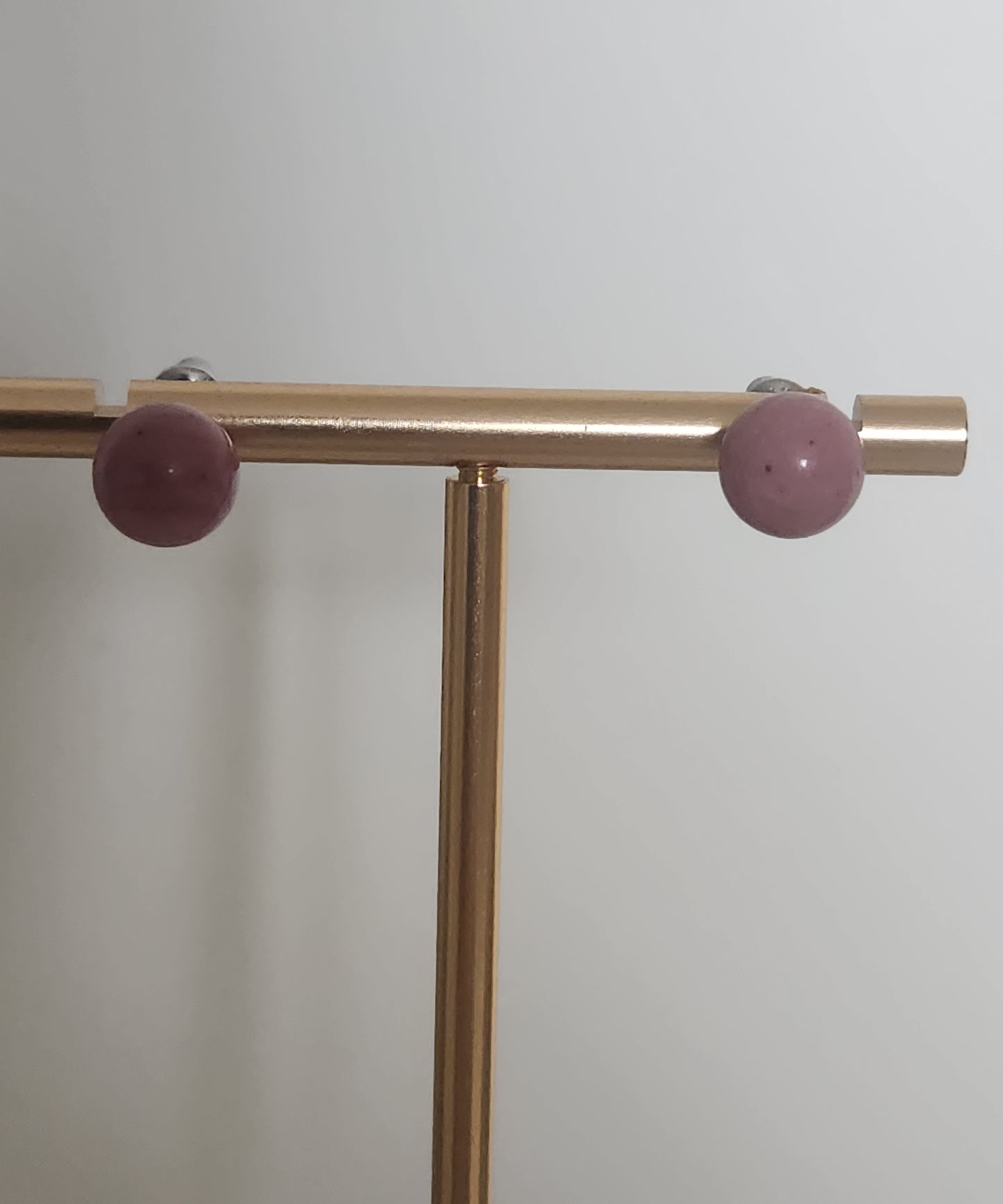 Boucles d'oreilles Boules - Rhodonite