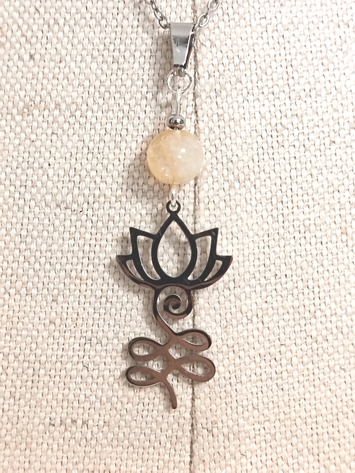 Pendentif Lotus - Citrine