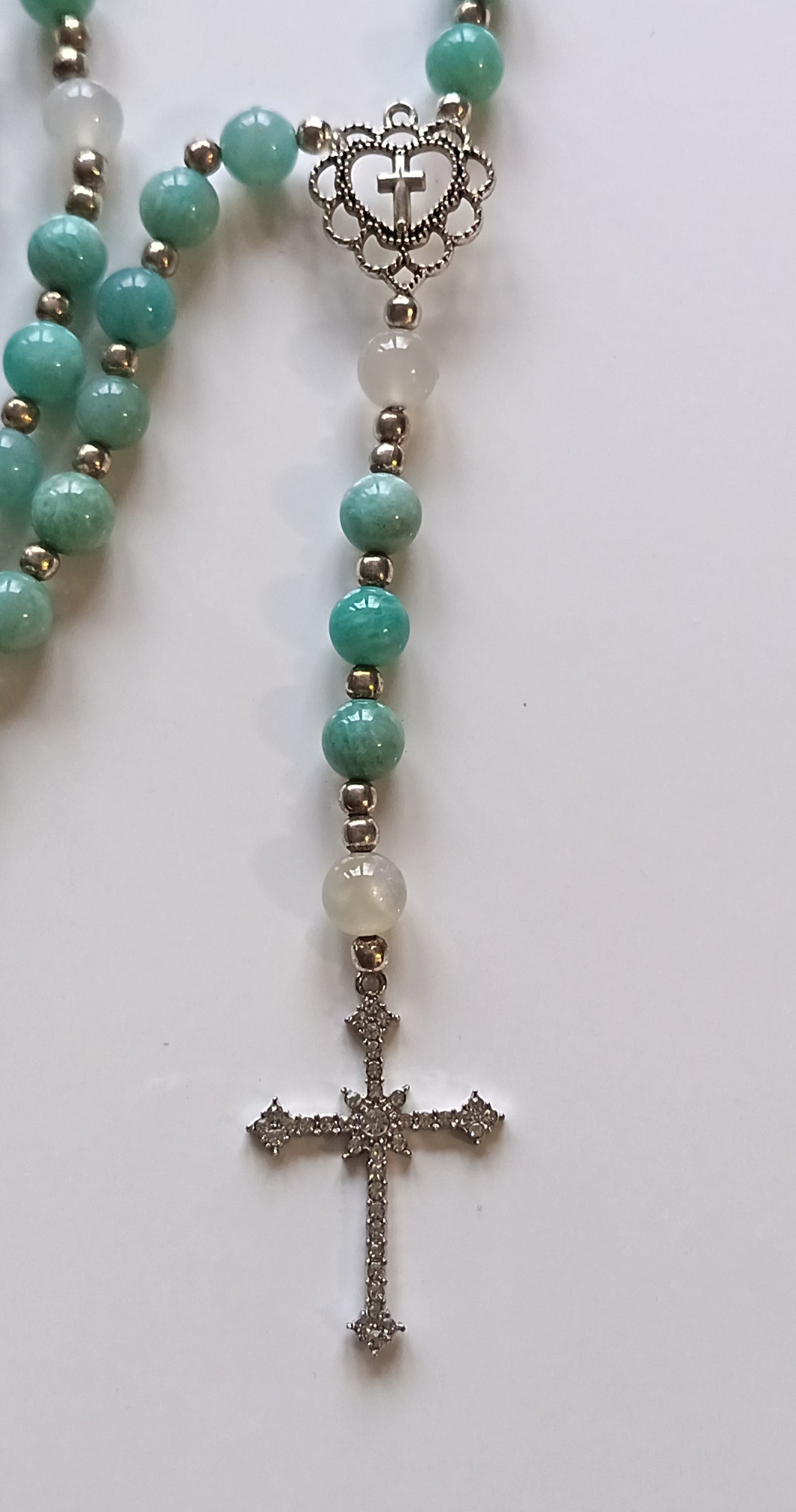 Chapelet Pierre de lune & Amazonite