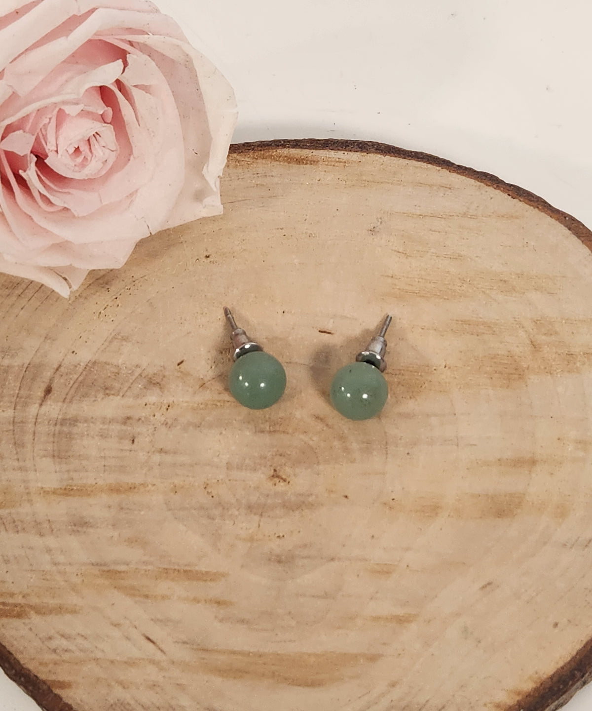 Boucles d'oreilles Boules - Aventurine Verte