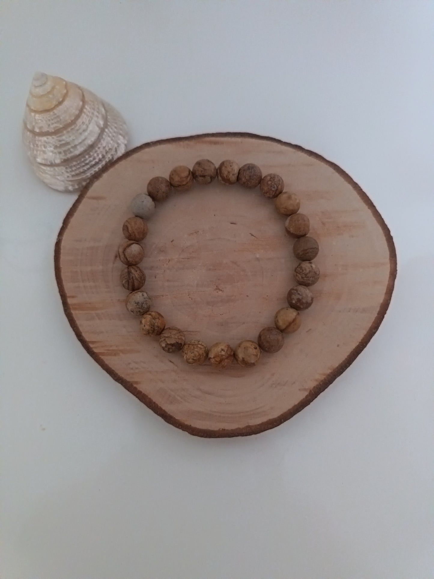 Bracelet Jaspe Paysage - Boules 08 mm