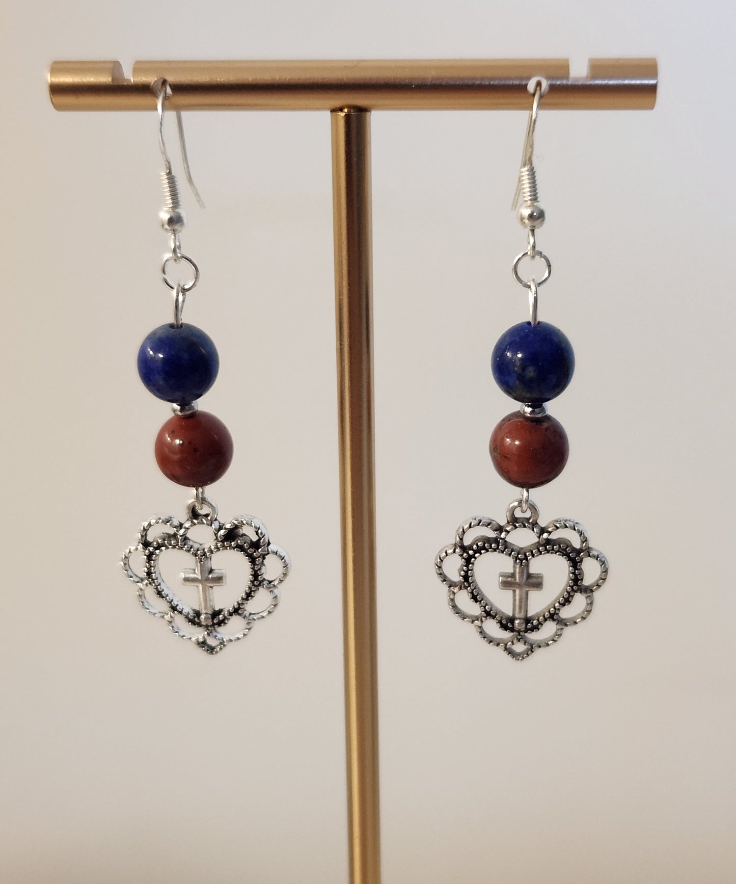 Boucles d'oreilles - Couleurs Haïti - Croix