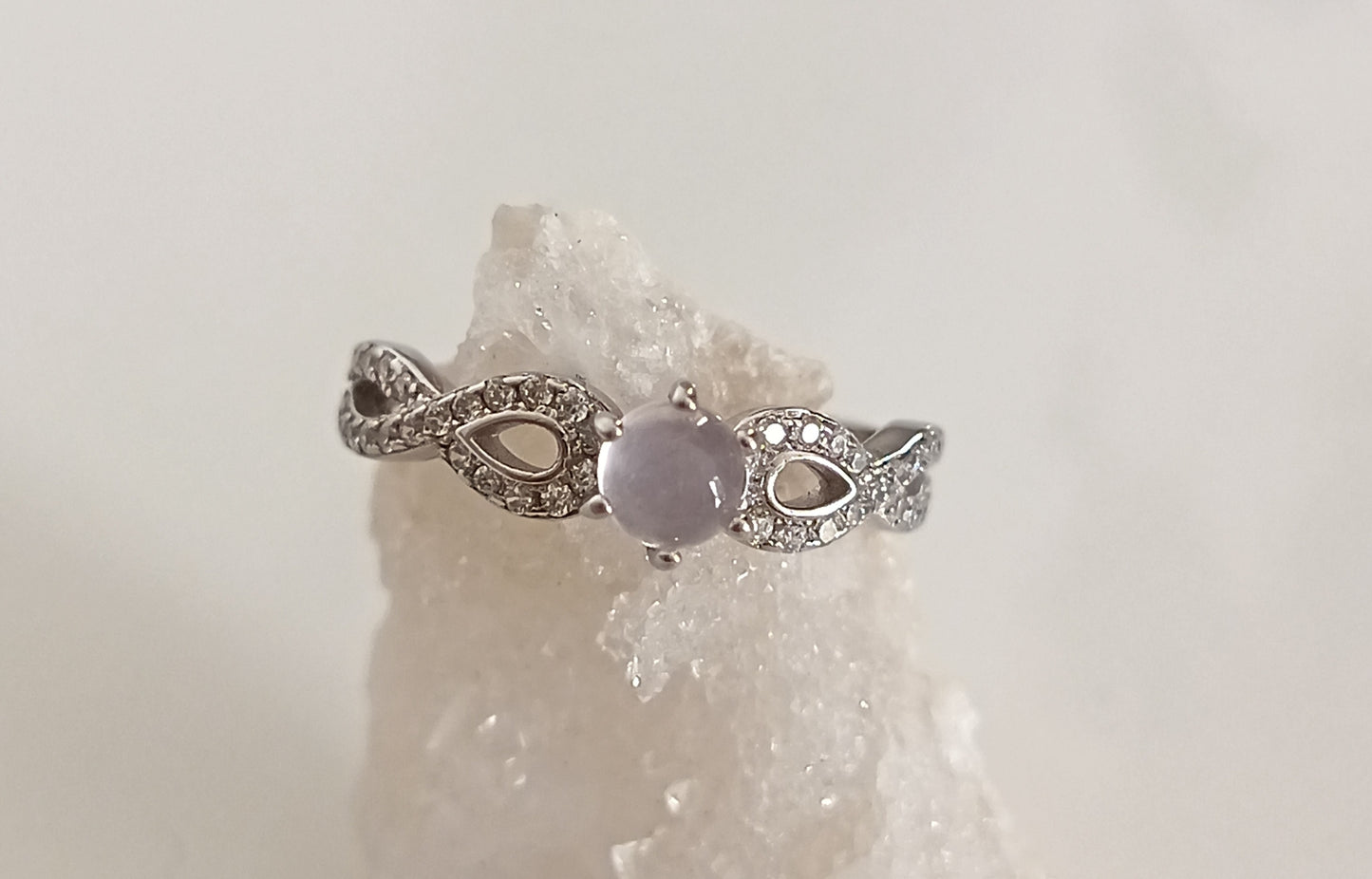 Bague Quartz Rose - Argent 925 Réglable