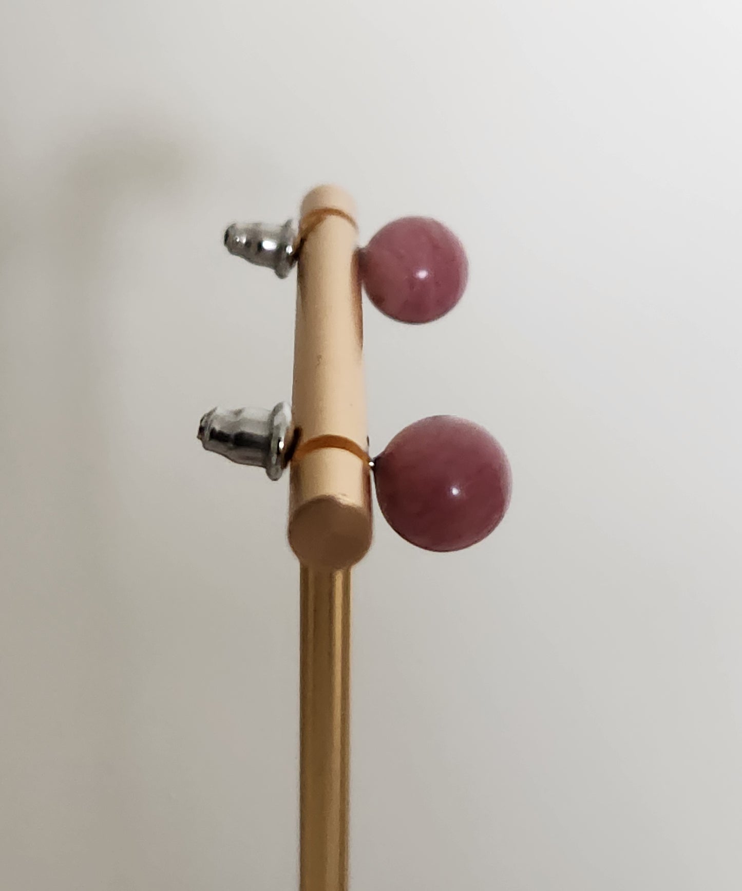 Boucles d'oreilles Boules - Rhodonite