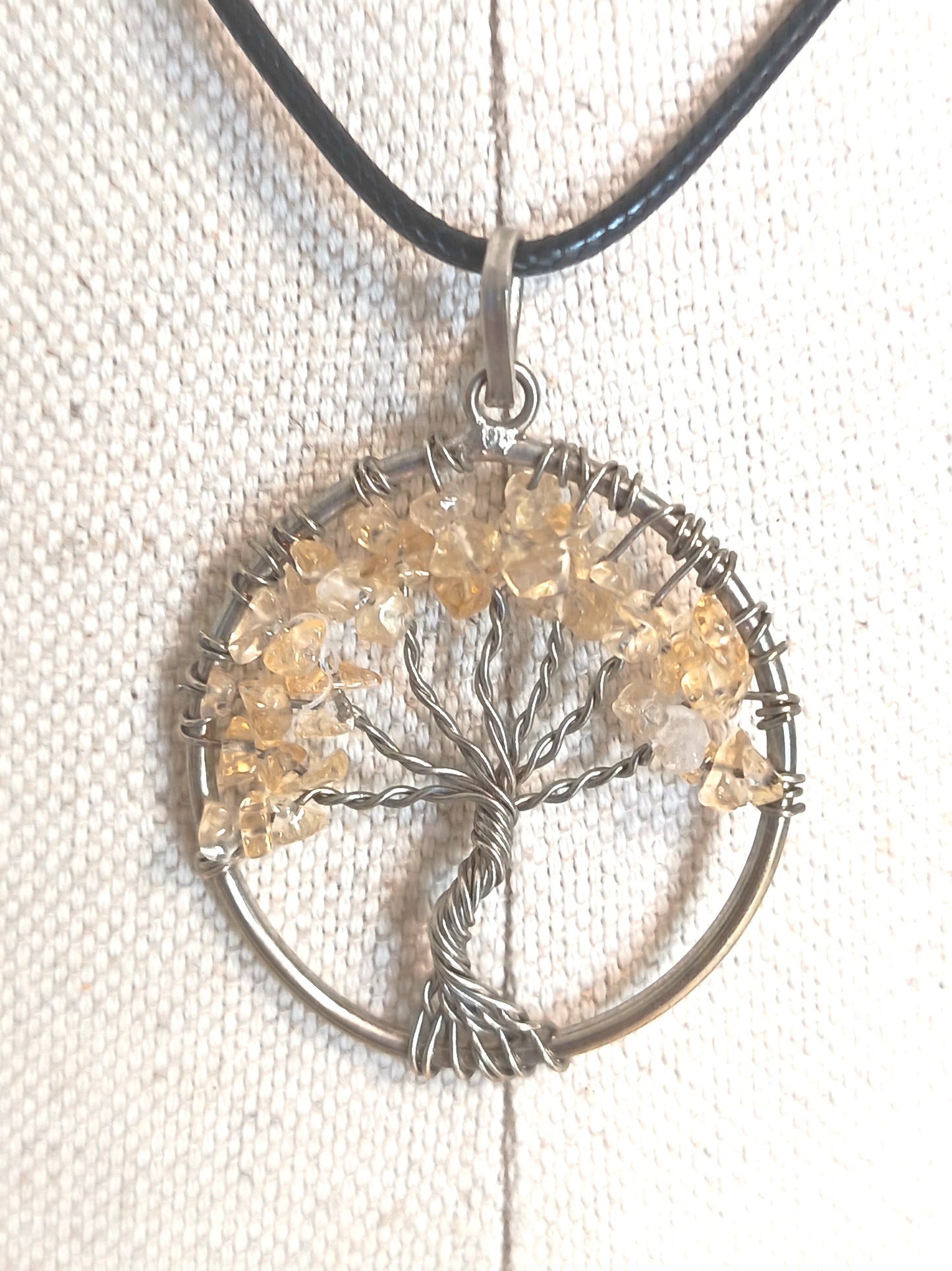 Pendentif Arbre de Vie - Citrine Chauffée