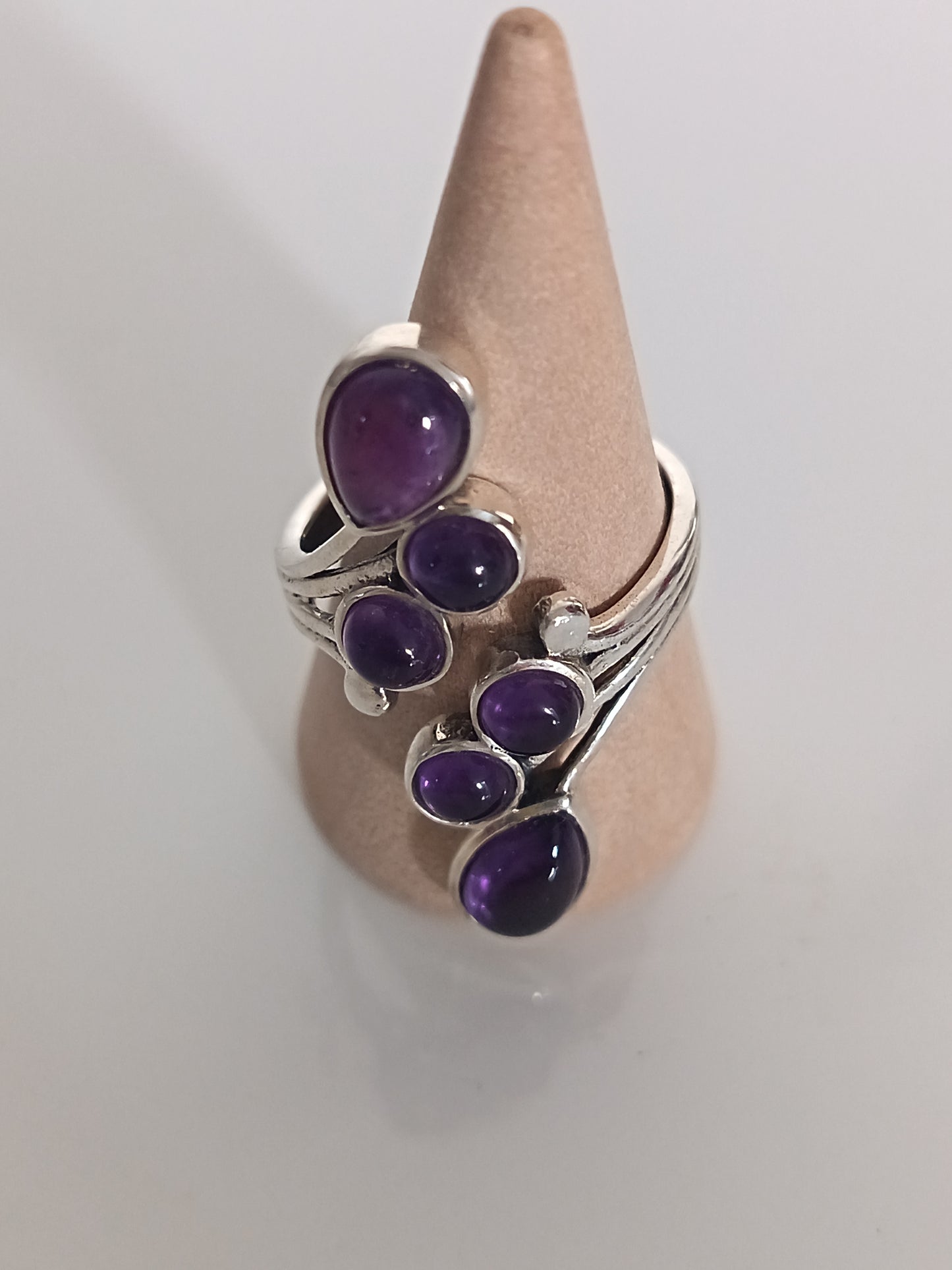 Bague Fleur Améthyste - Argent 925 Réglable